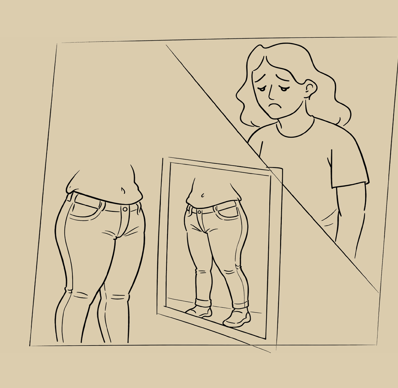 Stage: Trying the jeans